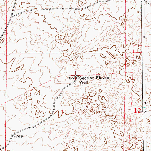 Topographic Map of Section Eleven Well, NM
