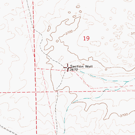 Topographic Map of Section Well, NM