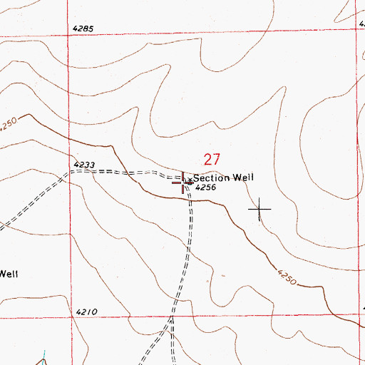 Topographic Map of Section Well, NM