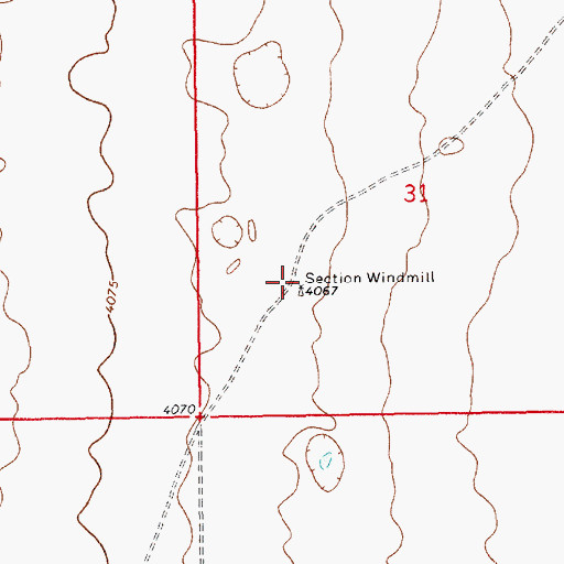 Topographic Map of Section Windmill, NM