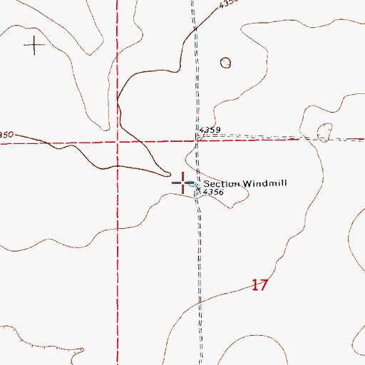 Topographic Map of Section Windmill, NM