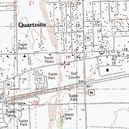 Topographic Map of Old Fort Tyson, AZ