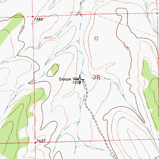 Topographic Map of Seeps Well, NM