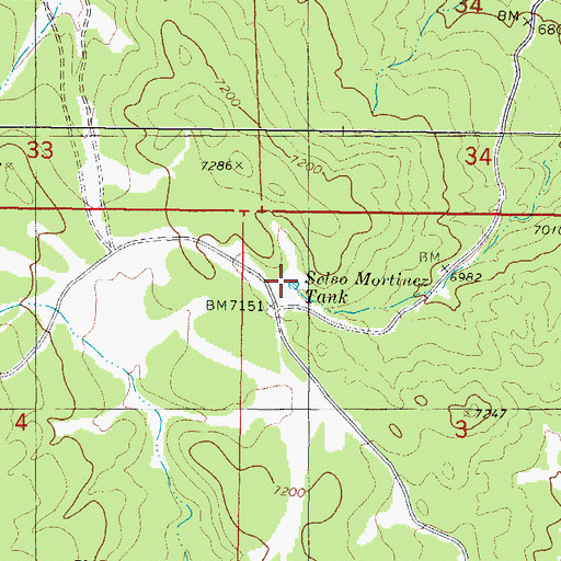 Topographic Map of Selso Mortinez Tank, NM