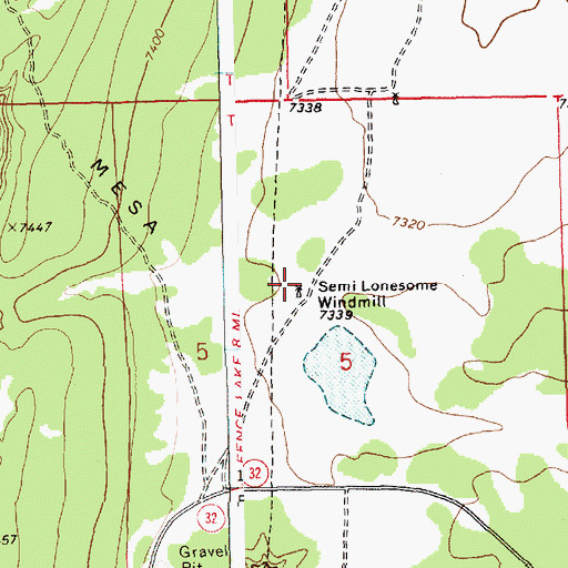 Topographic Map of Semi Lonesome Windmill, NM