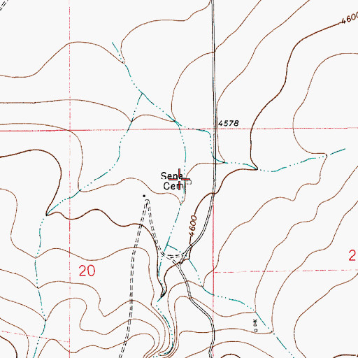 Topographic Map of Sena Cemetery, NM