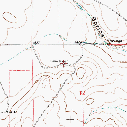 Topographic Map of Sena Ranch, NM