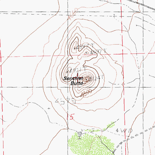 Topographic Map of Sentinel Butte, NM