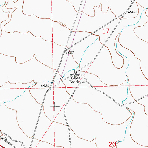 Topographic Map of Separ Ranch, NM