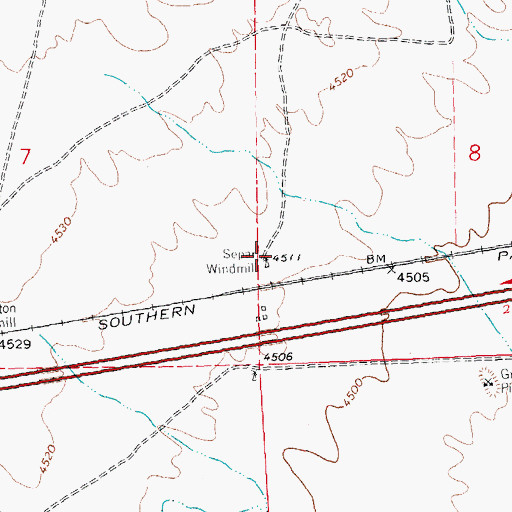 Topographic Map of Separ Windmill, NM