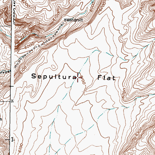 Topographic Map of Sepultura Flat, NM