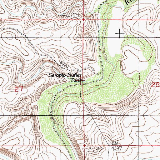 Topographic Map of Serapio Nuez Tank, NM