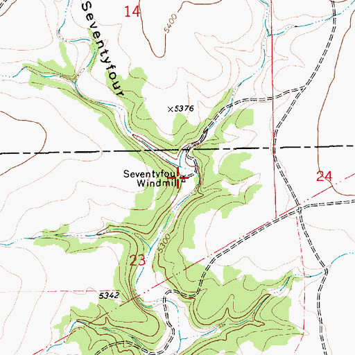 Topographic Map of Seventyfour Windmill, NM