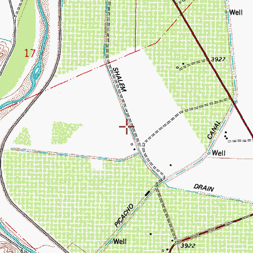 Topographic Map of Shalem Drain, NM