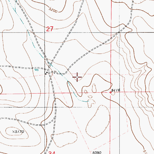 Topographic Map of Shanks Ranch, NM