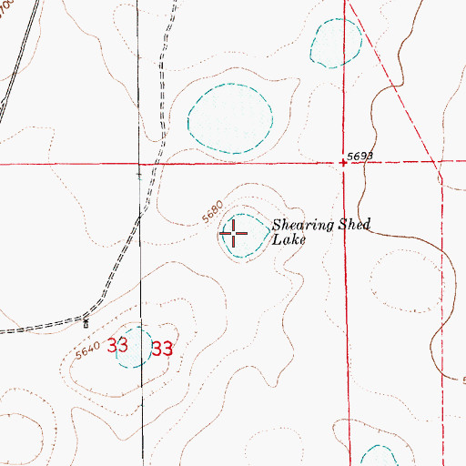 Topographic Map of Shearing Shed Lake, NM