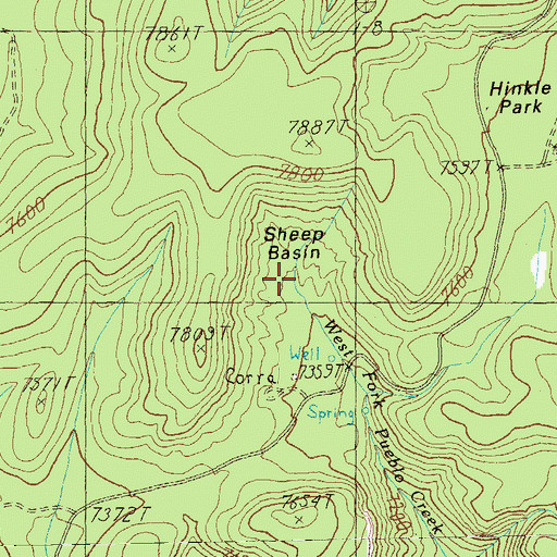 Topographic Map of Sheep Basin, NM
