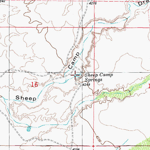 Topographic Map of Sheep Camp Springs, NM