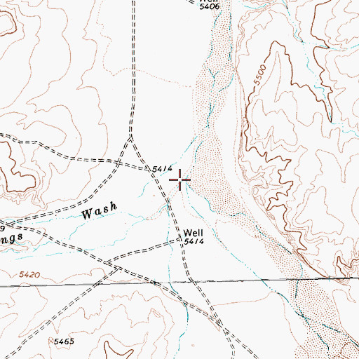 Topographic Map of Sheep Springs Wash, NM