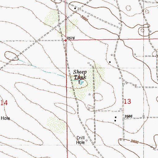 Topographic Map of Sheep Tank, NM