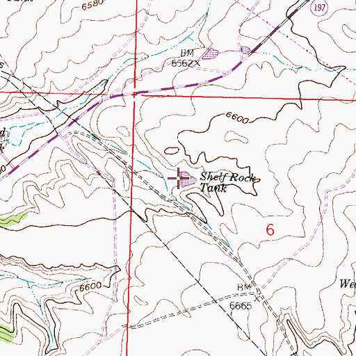 Topographic Map of Shelf Rock Tank, NM