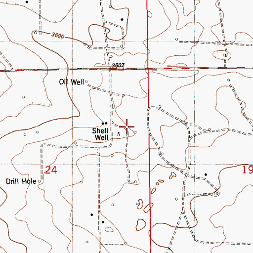 Topographic Map of Shell Well, NM