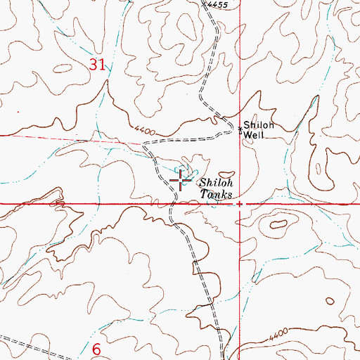 Topographic Map of Shiloh Tanks, NM