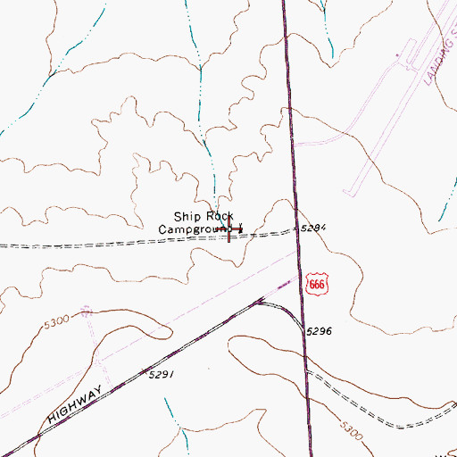 Topographic Map of Ship Rock Campground, NM