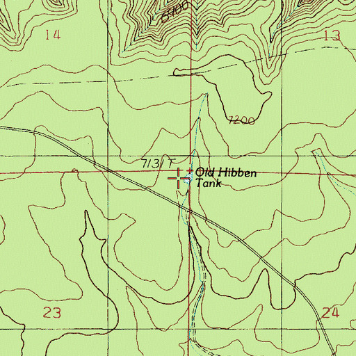 Topographic Map of Old Hibben Tank, AZ