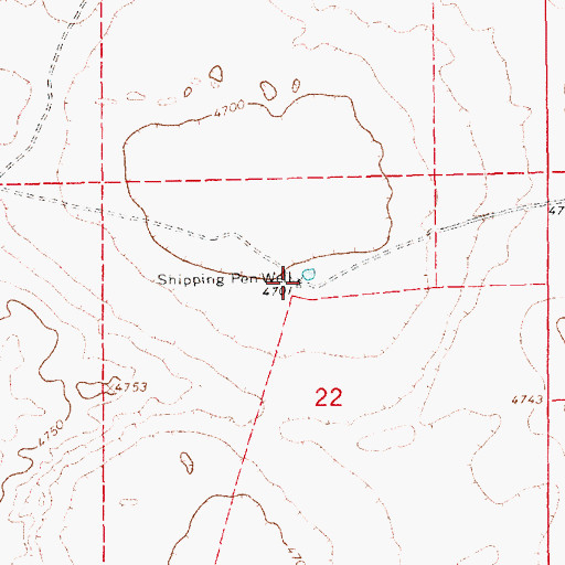 Topographic Map of Shipping Pen Well, NM