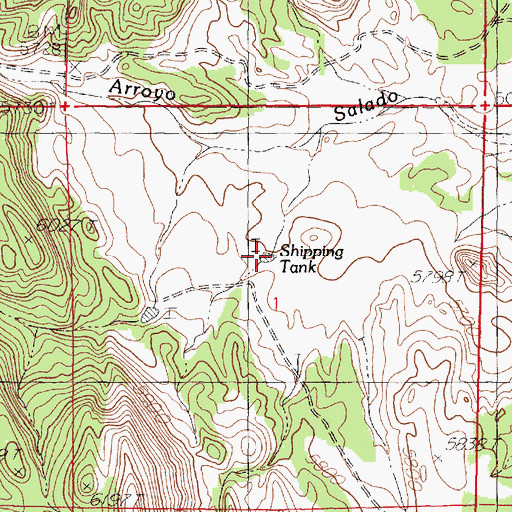 Topographic Map of Shipping Tank, NM
