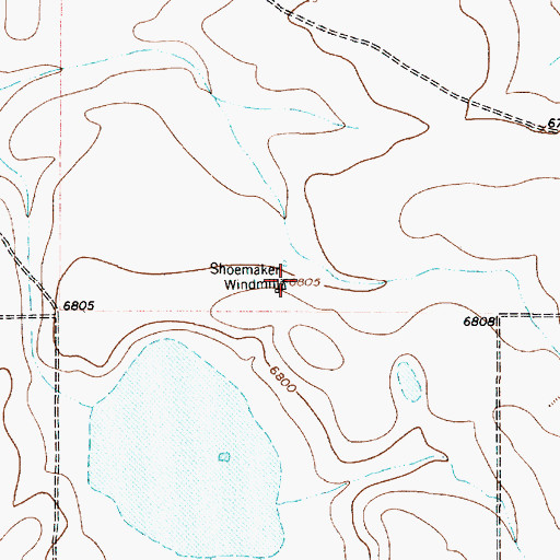 Topographic Map of Shoemaker Windmill, NM