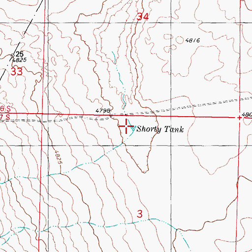 Topographic Map of Shorty Tank, NM
