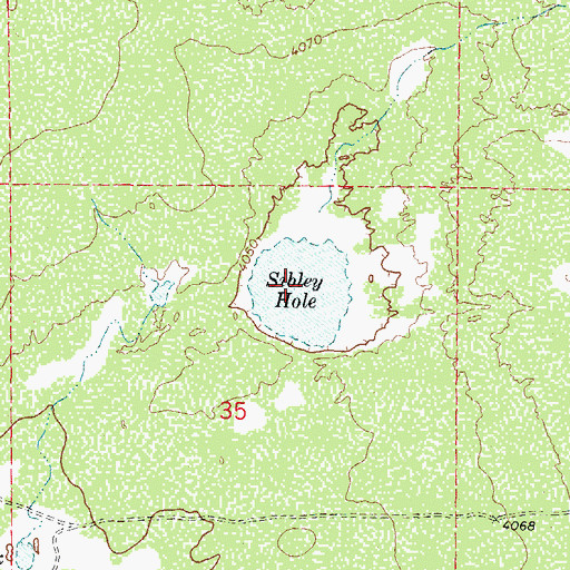 Topographic Map of Sibley Hole, NM