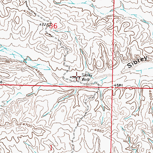 Topographic Map of Sibley Well, NM