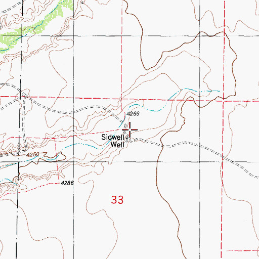 Topographic Map of Sidwell Well, NM