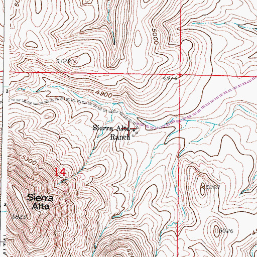 Topographic Map of Sierra Alta Ranch, NM