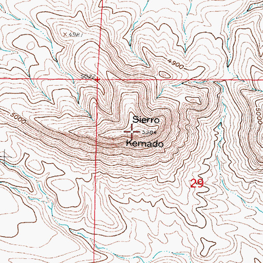 Topographic Map of Sierro Kemado (historical), NM