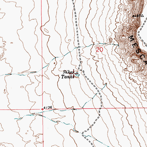 Topographic Map of Sikes Tanks, NM