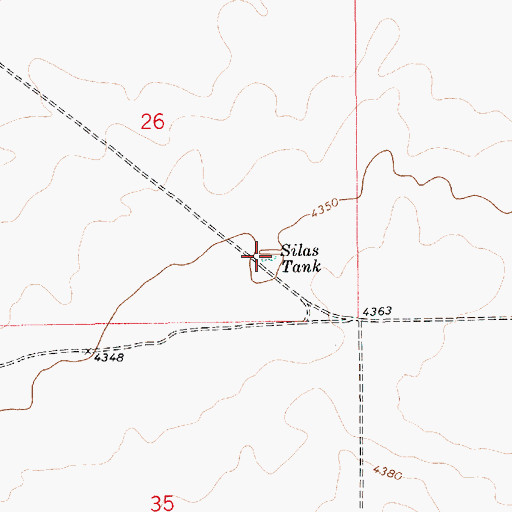 Topographic Map of Silas Tank, NM