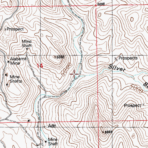 Topographic Map of Silver Bar Canyon, NM