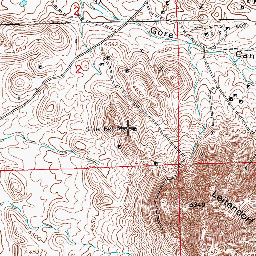 Topographic Map of Silver Bell Mine, NM