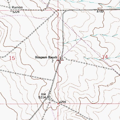 Topographic Map of Simpson Ranch, NM
