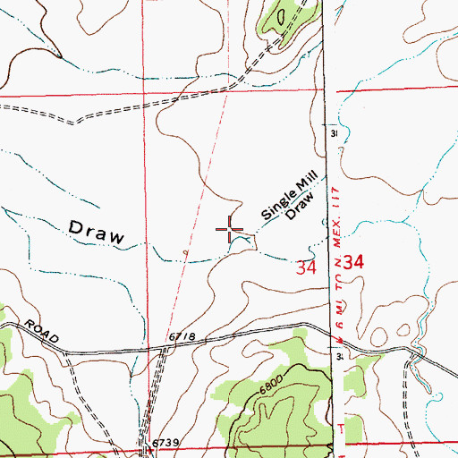 Topographic Map of Single Mill Draw, NM