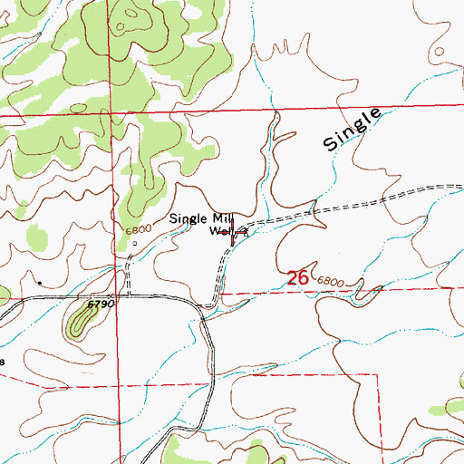 Topographic Map of Single Mill Well, NM