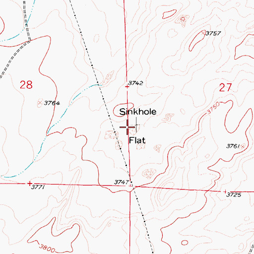 Topographic Map of Sinkhole Flat, NM
