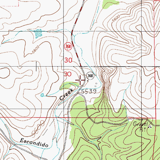 Topographic Map of Sisneros Ranch, NM