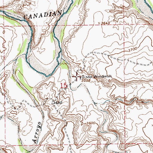 Topographic Map of Sissy Windmill, NM