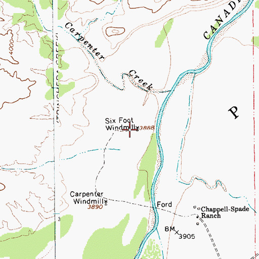 Topographic Map of Six Foot Windmill, NM