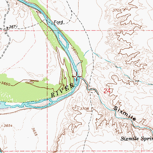 Topographic Map of Sixmile Draw, NM